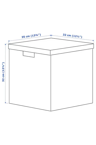 IKEA Tjena Siyah Beyaz Nokta Desen 32x35x32 Kapaklı Dekoratif Eşya Saklama Kutusu Düzenleme Kutusu - 5
