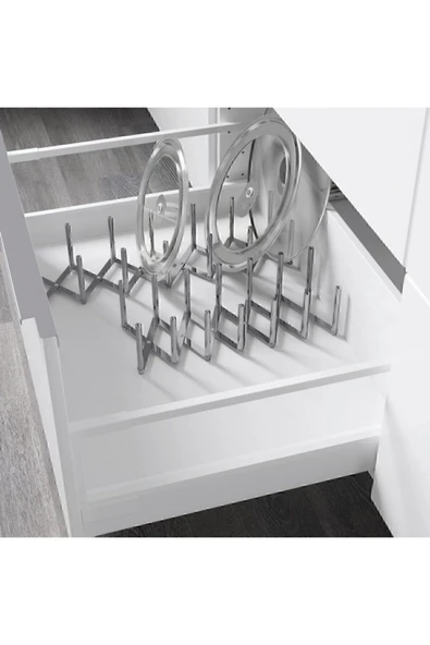 IKEA Variera Tencere Kapaklığı Paslanmaz Çelik 6 Bölmeli Uzayabilir - 3
