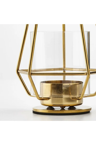 IKEA Dekoratif Tealight Mumluk Yükseklik 10 Cm İkea Metal Mumluk Altın Renk Mum Kabı - 4