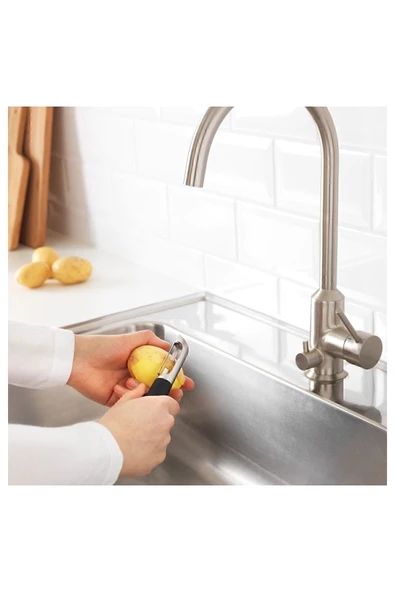 IKEA Paslanmaz Çelik Siyah Yan Soyacak 17 Cm - 3