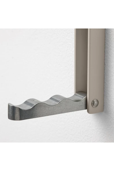 IKEA 3 Adet Katlanabilir Kanca Askı Seti Bej Derinlik: 8.5 Cm Yükseklik: 9 Cm Alüminyum Akrilik Kaplama - 4