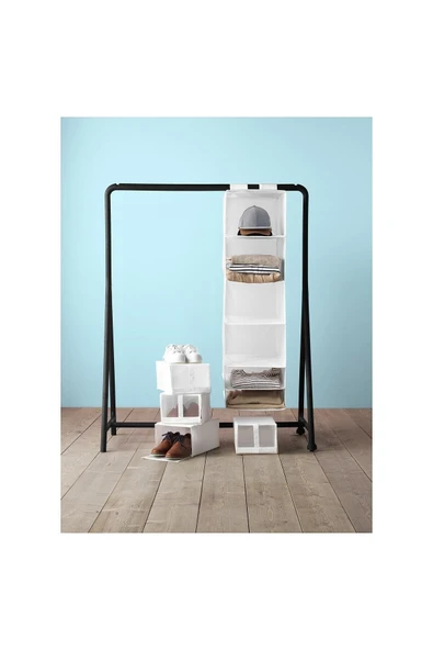 IKEA Dolap Içi Asılabilir Düzenleyici Bölmeli Raf A Kalite 35x125cm Kumaş Polyester Beyaz - 4