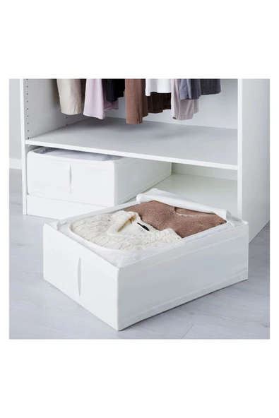 IKEA Hurç, Beyaz, 43x53x19 Cm, Yatak Altı Yastık Çarşaf Nevresim Giysi Saklama Kutusu Hurç Kutu - 3