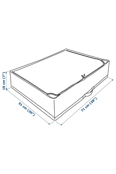 IKEA Dekoratif Beyaz-gri Kare Desenli Saklama Kutusu, Hurç, 71x51x18 Cm - 6