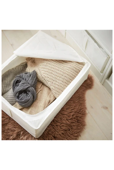 IKEA Hurç, Beyaz, 43x53x19 Cm, Yatak Altı Yastık Çarşaf Nevresim Giysi Saklama Kutusu Hurç Kutu - 2