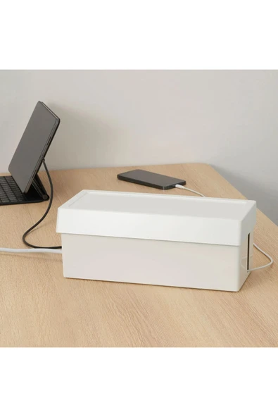IKEA Kaliteli Kablo Düzenleme Kutusu 32x14x12 Cm Kapaklı Beyaz - 3