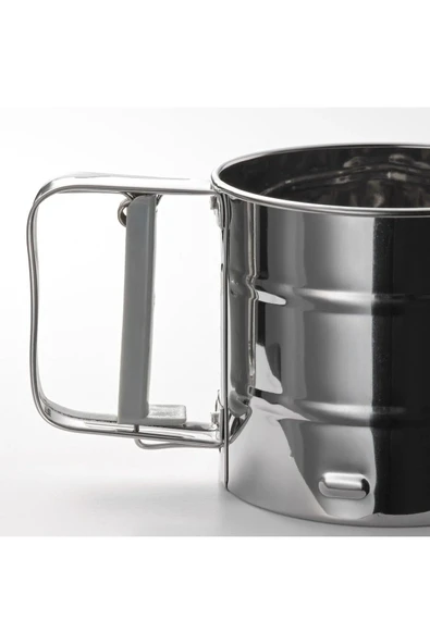 IKEA KALİTELİ Paslanmaz Çelik Mandallı Un Eleği Çap 10.5 Cm İkea Yuvarlak Un Eleme Aparatı Metal Elek - 4