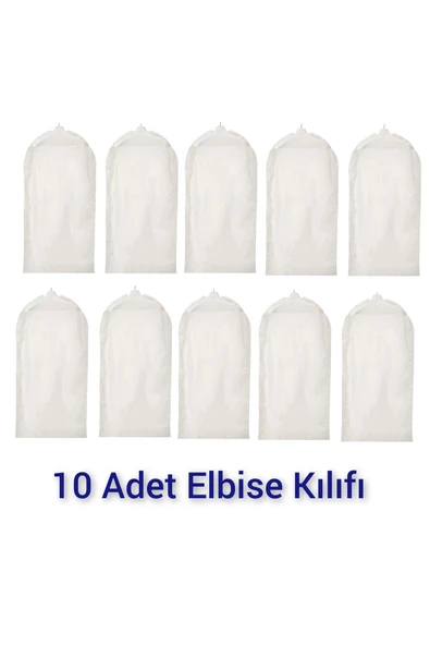 IKEA 10 Adet Elbise Kılıfı Uzunluk: 105 Cm İkea 10'lu Set Giysi Saklama Kılıfı Şeffaf Kılıf