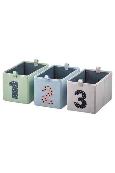 IKEA 3 Parça Kutu Seti, Barndröm Çok Renkli 17x27x17 Cm Çocuk Odası Düzenleme Kutuları - 1