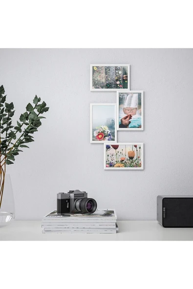 IKEA Yllevad Kolaj Çerçeve Beyaz, 10,3x15,3 Cm, 4 Fotoğraflık - 4