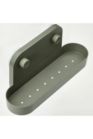 IKEA ÖBONÄS Vantuzlu Duvar Rafı, Gri-Yeşil, 28 Cm - 2