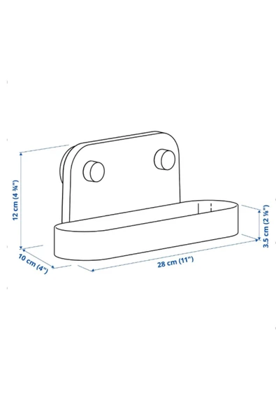 IKEA ÖBONÄS Vantuzlu Duvar Rafı, Gri-Yeşil, 28 Cm - 7