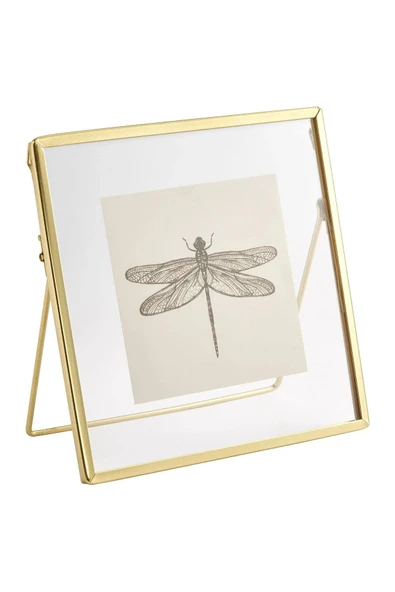 IKEA Metal Asılabilir Küçük Fotoğraf Çerçevesi 16X16 Cm İkea Ayaklı Çerçeve Fotoğraflık Altın Renk