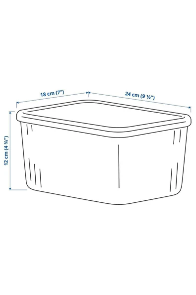 IKEA Dikdörtgen kapaklı saklama kutusu, şeffaf gri-mavi, 18x24x12 cm/3.5 lt - 7