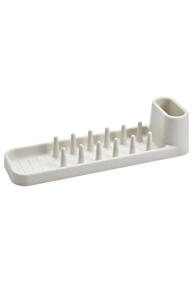 IKEA Tezgah Üstü Bulaşıklık Uzunluk 48 Cm İkea Tabaklık Kaşıklık Krem Renk Plastik Bulaşık Kabı - 2