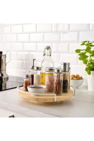 IKEA Aptıtlıg Bambu dönen servis Tepsisi 28 Cm 60562498 - 3