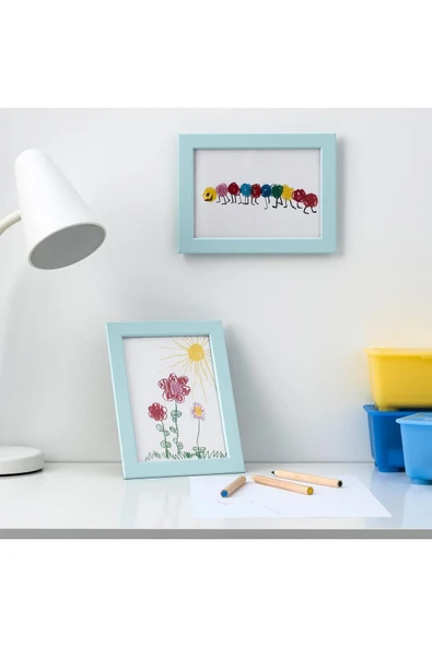 IKEA Fıskbo Renkli Çerçeve Mavi 13x18 Cm 10464711 - 2