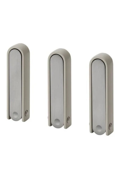 IKEA Klyket 3 Lü Set Bej Katlanabilir Çelik Askı Kanca Katlanır Duvar Askısı - 2