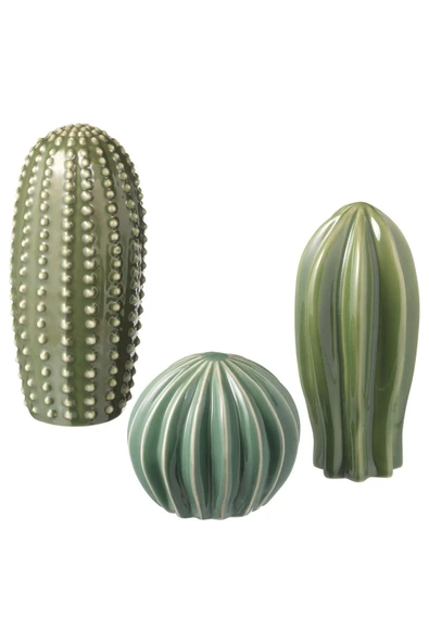 IKEA Dekoratif Aksesuar Kaktüs Seti 3 Parça Stoneware 18 cm - 2