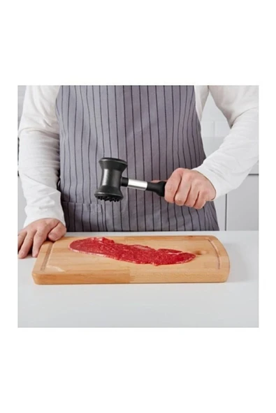 IKEA Et Tokmağı 24 Cm Tokmak Et Dövme Aparatı Aleti Yumuşatma Çekiç A Kalite Siyah Renk - 3