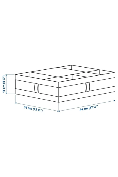 IKEA Bölmeli Kutu Gardırop Şifonyer Düzenleyici Beyaz 44x34x11 Cm - 3