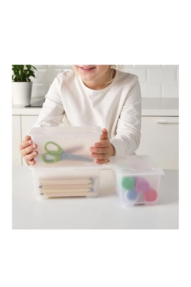 IKEA Glis Kapaklı Kutu, Şeffaf 17x10 cm 3 Parça - 2