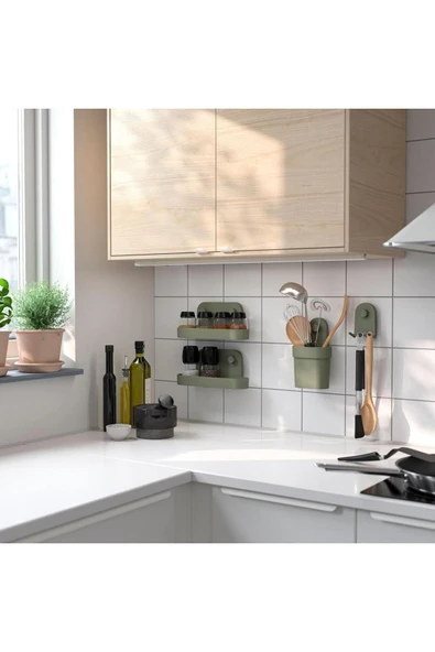 IKEA Öbonas Vantuzlu Kutu, Gri-yeşil, 10 Cm - 2