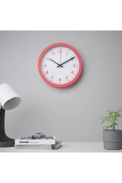 IKEA Tjalla Duvar Saati Pembe 28 Cm 70540887 - 2