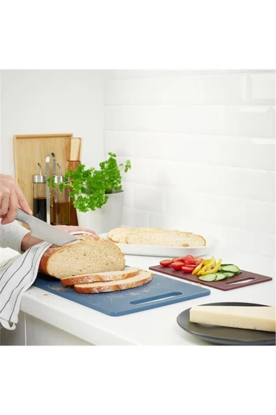 IKEA Bergtunga Kesme Tahtası Mavi-kırmızı 2 Parça 80556905 - 3