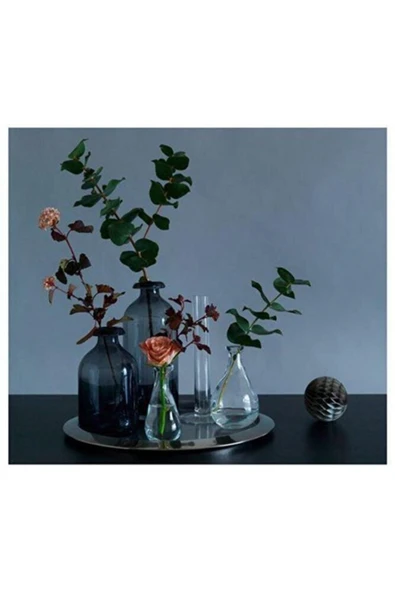 IKEA Dekoratif 18 Cm Cam Vazo - Gri - 3