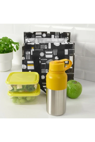 IKEA HETLEVRAD paslanmaz çelik-sarı 0,5 lt termos - 5