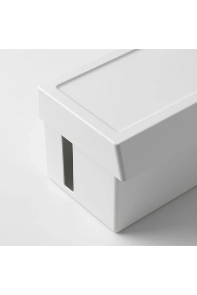 IKEA Kablo Düzenleme Kutusu, Beyaz, 32x14x12 Cm, Kapaklı - 7
