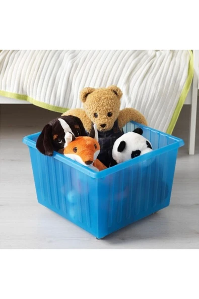 IKEA Vessla Tekerlekli? Kutu - Çok Amaçli Saklama - Oyuncak Vs Kutusu - Mavi? - 2