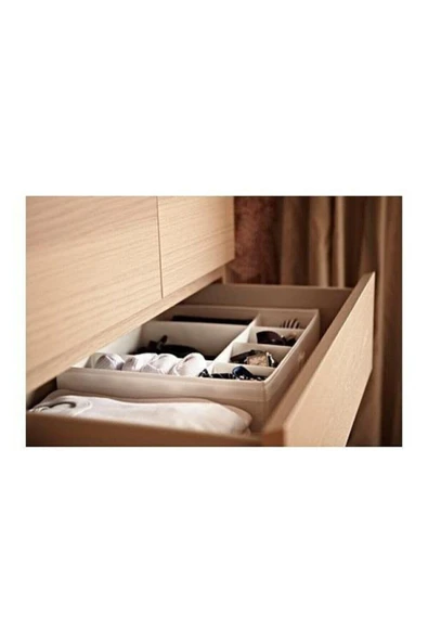 IKEA Skubb Bölmeli Kutu Gardırop Şifonyer Düzenleyici Beyaz 44x34x11 Cm - 4