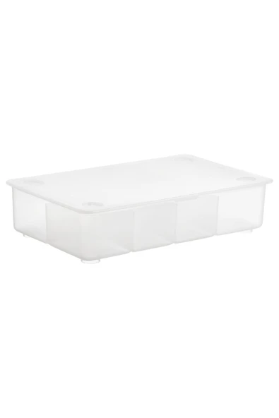 IKEA Kapaklı Bölmeli Kutu 34x21x8 Cm İkea Saklama Kutusu Takı Makyaj Malzemesi Kutusu Plastik - 3