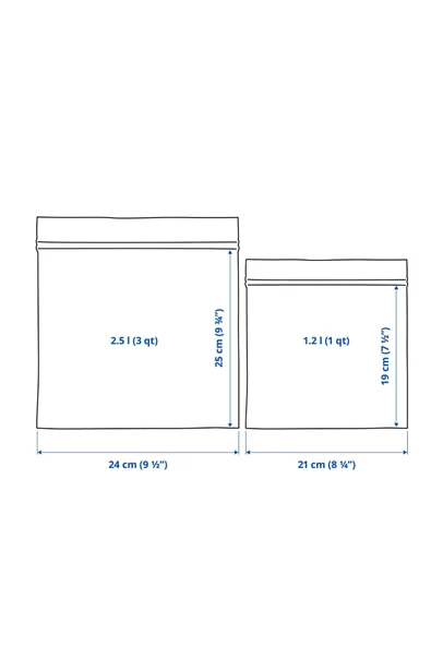 IKEA ISTAD Kilitlenebilir Buzdolabı Po?eti Kilitli Siyah Sarı 2,5 lt ve 1,2 lt 50 Adet - 7