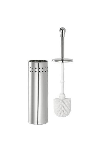 IKEA 2'li Banyo Seti Çöp Kovası Tuvalet Fırçası Paslanmaz Çelik 5 litre Gri - 7