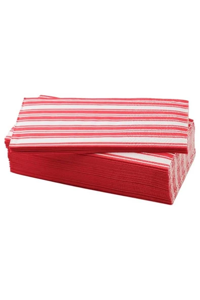 IKEA Vınterfınt Desenli Peçete Kırmızı-beyaz 38x38 Cm 30 Adet 20581125