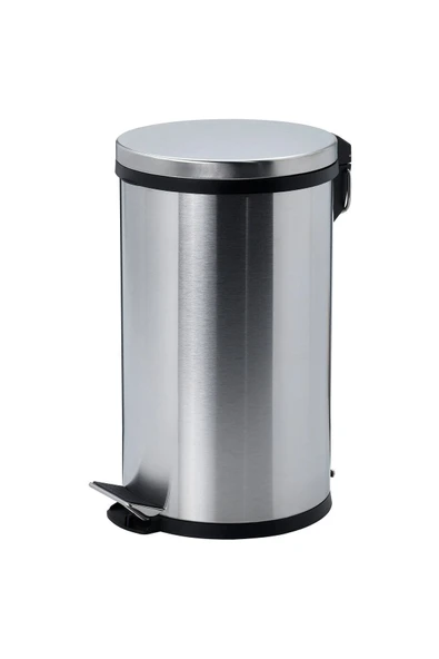 IKEA 2'li Banyo Seti Çöp Kovası Tuvalet Fırçası Paslanmaz Çelik 5 litre Gri - 5