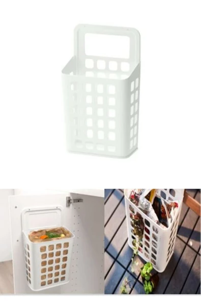 IKEA Plastik VARIERA Atık Ayırma Kutusu, Beyaz, 10 lt, 27x16x46cm Mutfak 46 cm 10 L Beyaz - 4