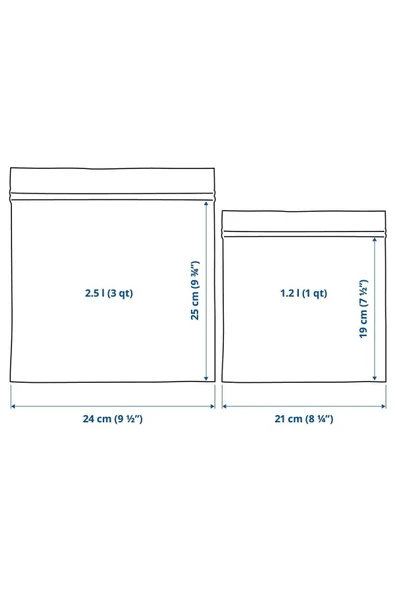 IKEA Istad Kilitlenebilir Buzdolabı Poşeti, Kırmızı-pembe, 2,5 Lt X 1,2 Lt, 50 Adet - 7