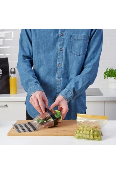 IKEA Istad Buzdolabı Poşeti Siyah-sarı 60 Adet 50525642 - 2