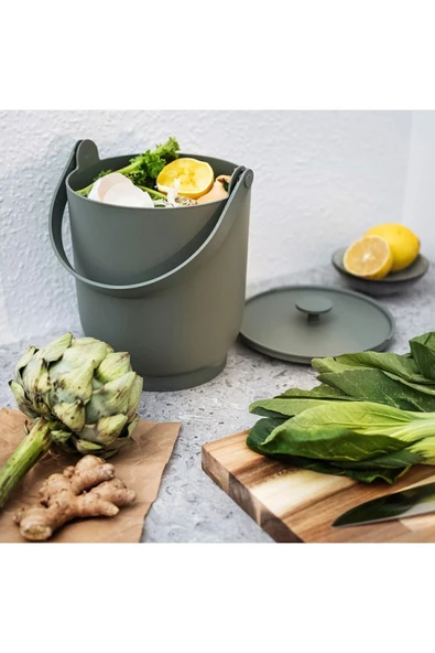 IKEA Çöp Kovası Katlanır Kulplu Kapağı Kenara Sabitlenebilir Polipropilen Plastik Mint Yeşili 4 lt - 2