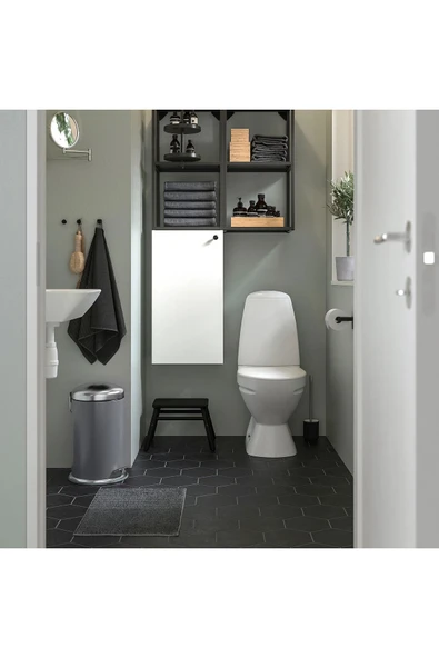 IKEA Banyo & Mutfak Çöp Kovası Büyük Boy Çelik Malzeme 45cm 12 Litre Koyu Gri - 3
