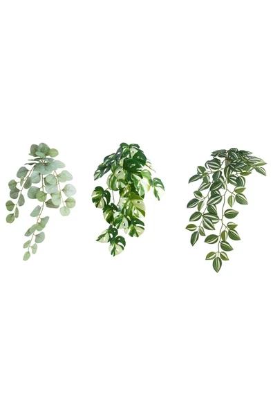 IKEA 3 Adet Asılabilir Yapay Bitki Ikea 3'lü Set Yapay Duvar Bitkisi Yeşil Renk - 2