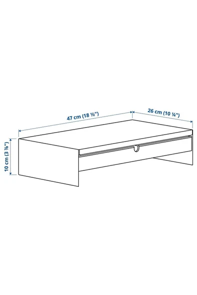 IKEA ELLOVEN monitör yükseltici, beyaz, 47x26x10 cm - 6