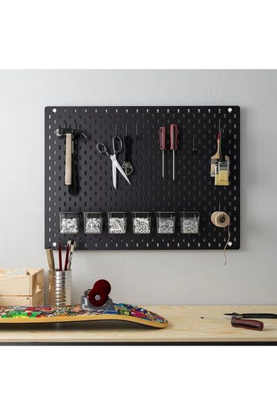 IKEA Skadıs Siyah 76x56 Cm Çok Amaçlı Pano Pegboard