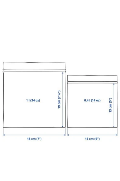 IKEA ISTAD kilitlenebilir buzdolabı poşeti, siyah-sarı, 1 lt ve 0,4 lt, 60 adet - 5