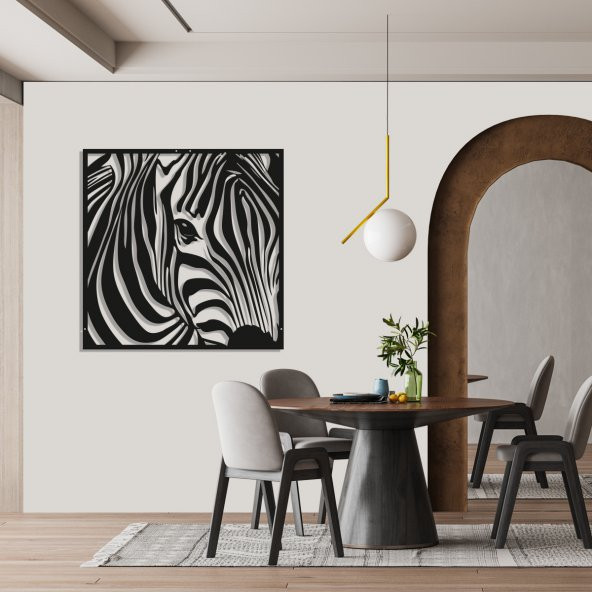 Metal Tablo Dekoratif Zebra 50cm x 50cm