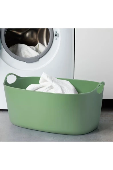 IKEA 60 x 40 Yeşil 35 lt Esnek Büyük Çamaşır Sepeti Polietilen Yok 35 L Yeşil Plastik